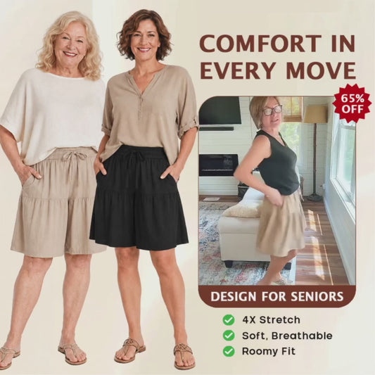 Bloomease - Flowy Skort Shorts for Senior Womens